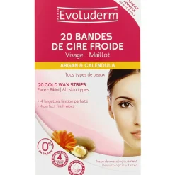 Bandes de cire froide Visage-Maillot x20>EVOLUDERM Clearance