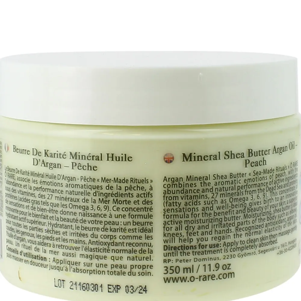 Beurre de karité - Argan & Pêche - Mer Made Rituels>O RARE Best