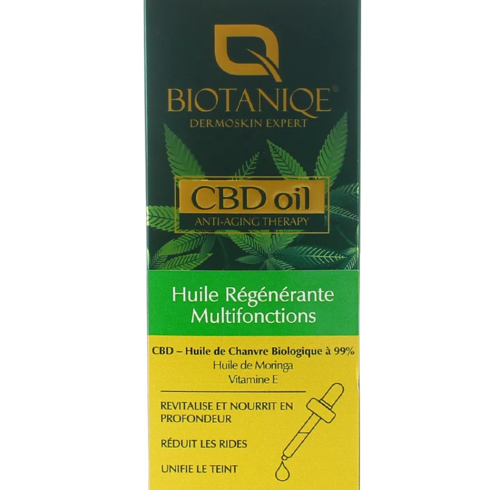 Huile régénérante multifonctions CBD oil>BIOTANIQE New
