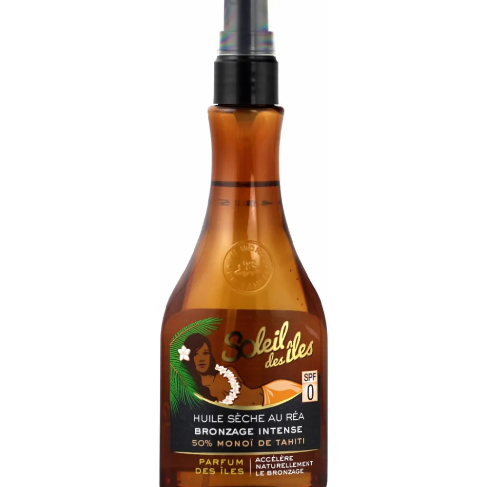 Huile sèche réa & monoï - Bronzage intense>SOLEIL DES ILES New
