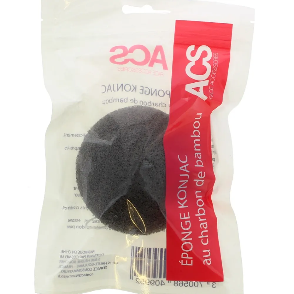 Éponge Konjac au charbon de bambou>ACS Discount